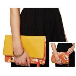 Rachel Pally Orange Blossom Reversible Vegan Zippered Clutch